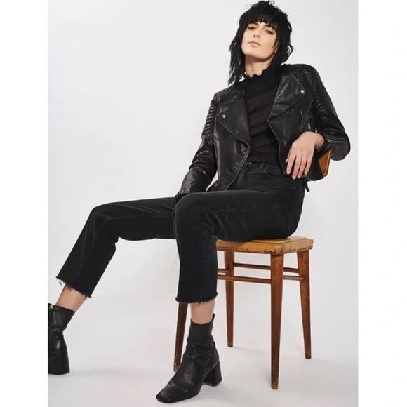 Topshop Moto Dree Cropped Kick Flare Jeans size 32 Raw Hem - Picture 4 of 12